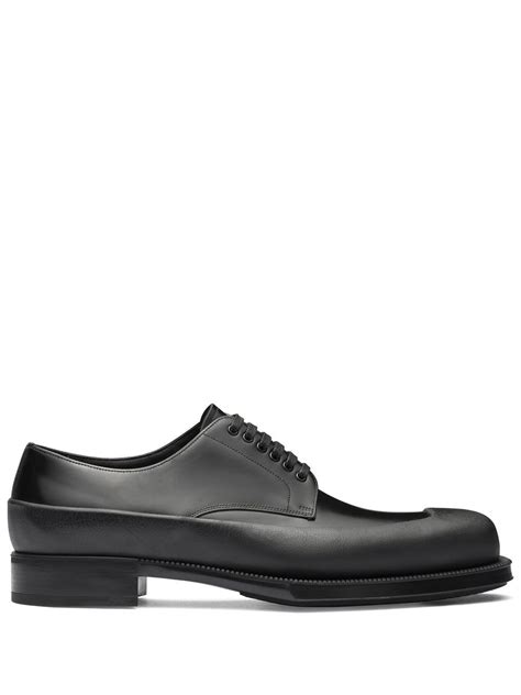 prada yellow derby shoes